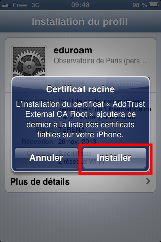 iOS: CAT check certificate