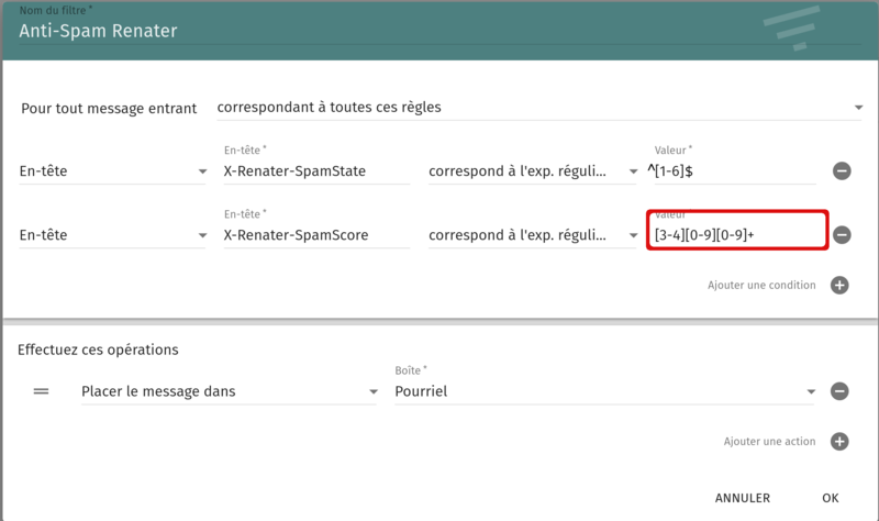 Sogo : Ajouter filtre antispam