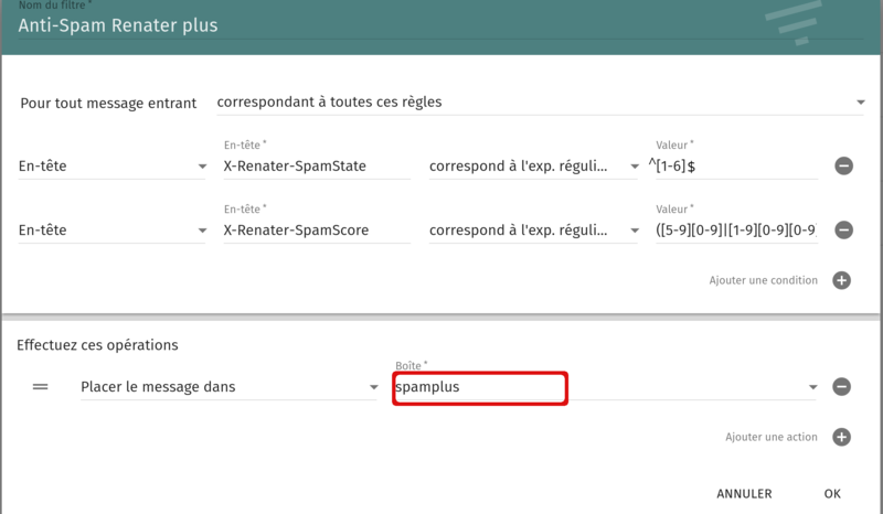 Sogo : Ajouter filtre antispam