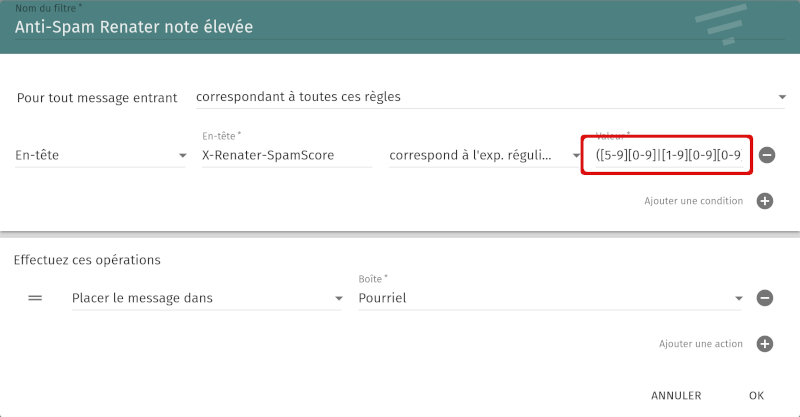 Sogo : Ajouter filtre antispam note eleve